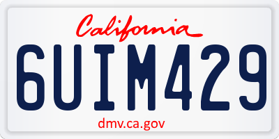 CA license plate 6UIM429