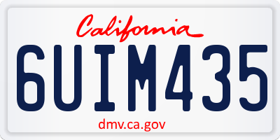 CA license plate 6UIM435