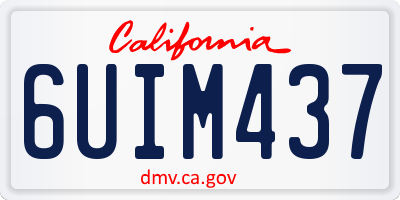 CA license plate 6UIM437