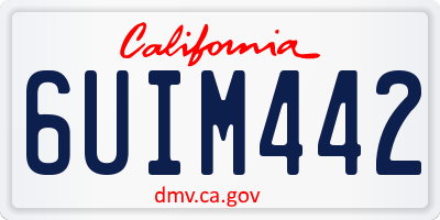 CA license plate 6UIM442