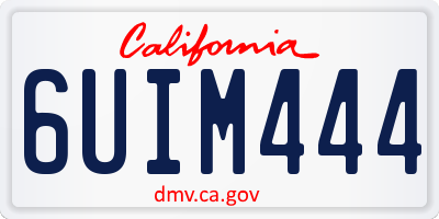 CA license plate 6UIM444
