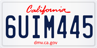 CA license plate 6UIM445