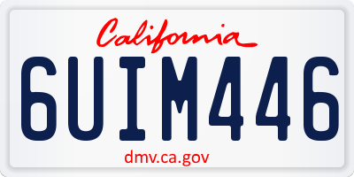 CA license plate 6UIM446