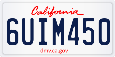 CA license plate 6UIM450