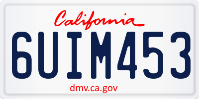CA license plate 6UIM453