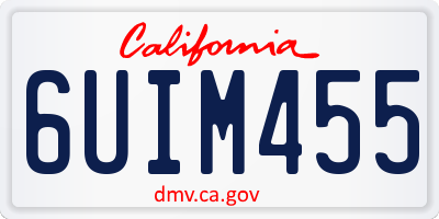CA license plate 6UIM455