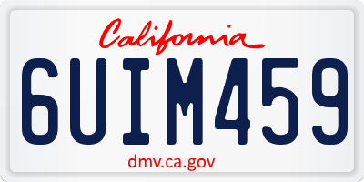 CA license plate 6UIM459