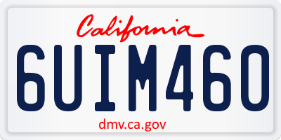 CA license plate 6UIM460