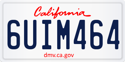 CA license plate 6UIM464