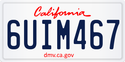 CA license plate 6UIM467