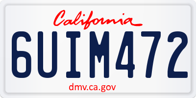CA license plate 6UIM472