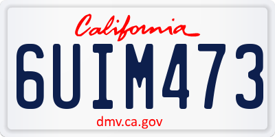 CA license plate 6UIM473