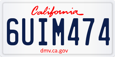 CA license plate 6UIM474