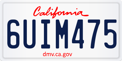 CA license plate 6UIM475