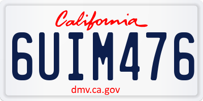 CA license plate 6UIM476