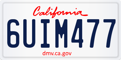 CA license plate 6UIM477