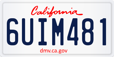 CA license plate 6UIM481