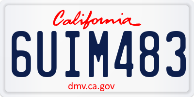 CA license plate 6UIM483