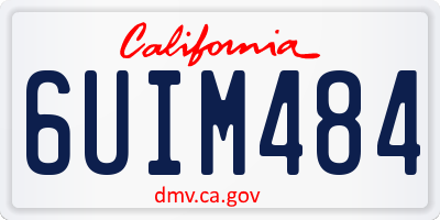 CA license plate 6UIM484