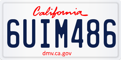 CA license plate 6UIM486