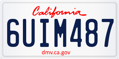CA license plate 6UIM487