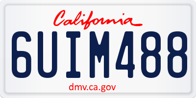 CA license plate 6UIM488