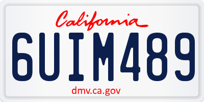 CA license plate 6UIM489