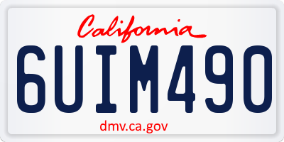 CA license plate 6UIM490
