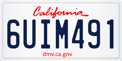 CA license plate 6UIM491
