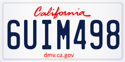 CA license plate 6UIM498