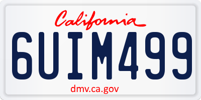 CA license plate 6UIM499