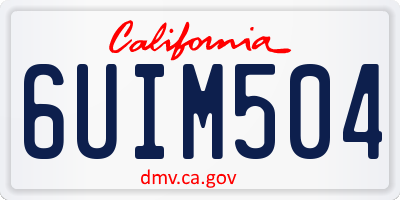 CA license plate 6UIM504