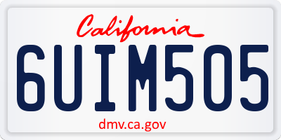 CA license plate 6UIM505