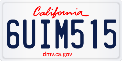 CA license plate 6UIM515
