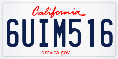 CA license plate 6UIM516