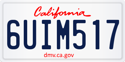 CA license plate 6UIM517