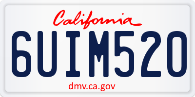 CA license plate 6UIM520