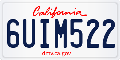 CA license plate 6UIM522