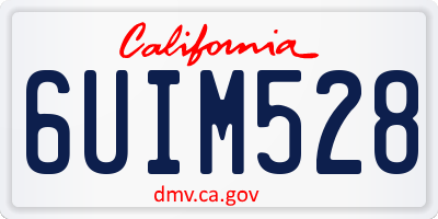 CA license plate 6UIM528