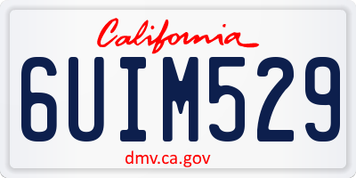 CA license plate 6UIM529