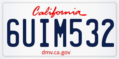 CA license plate 6UIM532