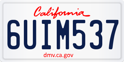 CA license plate 6UIM537