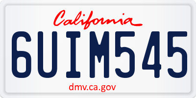 CA license plate 6UIM545