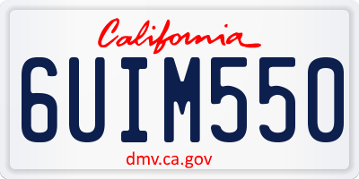 CA license plate 6UIM550