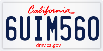 CA license plate 6UIM560