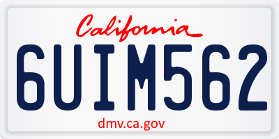 CA license plate 6UIM562