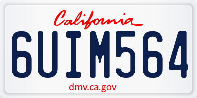 CA license plate 6UIM564