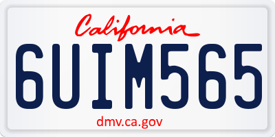 CA license plate 6UIM565