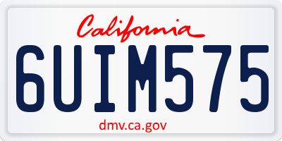 CA license plate 6UIM575
