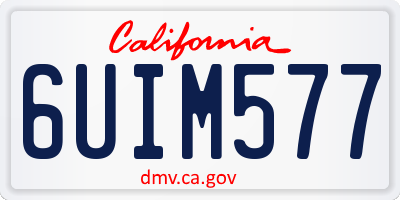 CA license plate 6UIM577